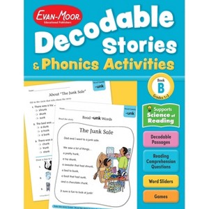 Decodable Stories and Phonics Activities, Level B, Grade 1 - 2 Workbook - by  Evan-Moor Educational Publishers (Paperback) - 1 of 1