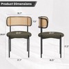 AZL1 Life Concept Dining Sets Modern Upholstered Chairs Set of 2, Accent Kitchen Chairs Rattan Back for Dining Room, Green, 20.5"*20.5"*30" - 3 of 4