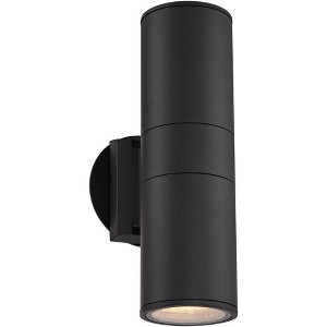Possini Euro Design Ellis Modern Outdoor Wall Light Fixture Black Cylinder Up Down 11 3/4" for Post Exterior Light Barn Deck Post Light House Porch - 1 of 4