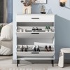 KTMBDW Shoe Cabinet, Freestanding Shoe Rack Storage Organizer with Drawers & Metal Legs, Modern Shoe Storage Cabinet with 2 Flip Drawers for Entryway - 2 of 4