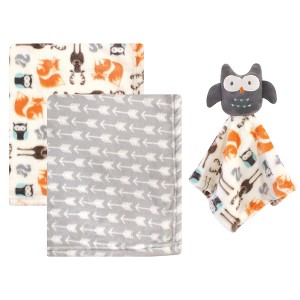 Hudson Baby Infant Plush Blanket with Security Blanket, Unisex Owl, One Size - 1 of 4