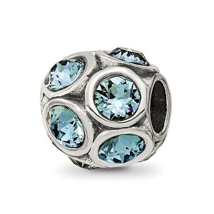 Black Bow Jewelry Sterling Silver with Pale Blue Crystals December Bubble Bead Charm - 1 of 4