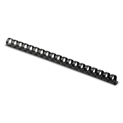 Fellowes Plastic Comb Bindings 1/2" Diameter 90 Sheet Capacity Black 100 Combs/Pack 52326