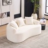 Curved Loveseat Sofa, Compact Design Couch for Small Spaces, Full Compression Foam Seating with Chenille Cover-Coolbibila - 2 of 4