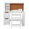 White Study Desk and Chair Set with Bookshelf, Bulletin Board, and Cabinets - Ideal for Boys and Girls Ages 3-8 - 3 of 4