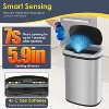 FDW Kitchen Trash Can with Lid, 13 Gallon Automatic Garbage Can for Bathroom Bedroom Home Office 50 Liter Touch Free Stainless Steel Waste Bin - 3 of 4