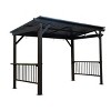 6*12 FT Hardtop Grill Gazebo,Outdoor Metal BBQ Gazebo with 2 Side Shelves and Sloping Steel Roof,Metal Grill Canopy with Ceiling Hook-Coolbibila - 2 of 4