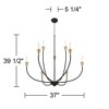 Possini Euro Design Vanelti Black Gold Chandelier 37" Wide Modern 9-Light Candelabra Fixture for Dining Room House Foyer Kitchen - 4 of 4