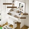 Makeup Vanity Desk w/Mirror and Lights Wood Vanity Table w/ Drawers Open Shelves Charging Station - 2 of 4