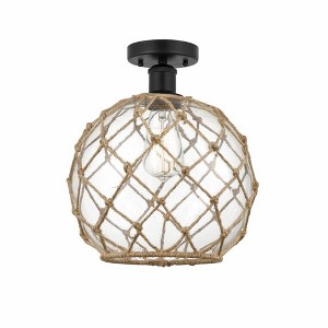 Farmhouse Rope - 1 Light Semi-Flush Mount In Industrial Style-12.75 Inches Tall and 10 Inches Wide - 1 of 1