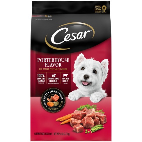 Cesar Small Breed Porterhouse Adult Dry Dog Food with Beef Steak Flavor 5lbs