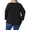 Agnes Orinda Women's Plus Size Dressy Swiss Dots Long Sleeve Round Neck Casual Blouses - 4 of 4