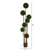 Nearly Natural 6-ft Boxwood Ball Topiary Artificial Tree with Natural Trunk UV Resistant (Indoor/Outdoor) - 2 of 4