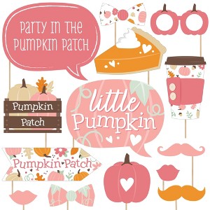 Big Dot of Happiness Girl Little Pumpkin - Fall Birthday Party or Baby Shower Photo Booth Props Kit - 20 Count - 1 of 4