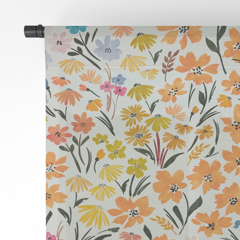 Marta Barragan Camarasa Flowery Meadow Colors Single Panel Sheer Window Curtain - Deny Designs, 4 of 7
