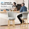Vipbear 26/30 In Counter Height Swivel Barstool with Back,Modern Fabric Swivel Barstools Chair for Kitchen Island,Pub Upholstered Solid Wood Legs - 3 of 4