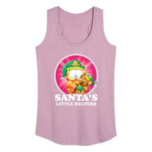 Women's - Garfield - Santas Little Helpers Graphic Racerback Tank - 1 of 4