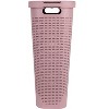 Mind Reader 40 Liter Slim Laundry Basket, Hamper with Cutout Handles, Washing Bin, Dirty Clothes Storage, Bathroom, Bedroom, Closet, Pink - 2 of 4