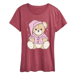 Women's - Instant Message - Teddy Bear In PJs Short Sleeve Graphic T-Shirt - 1 of 4