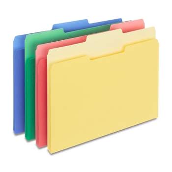 MyOfficeInnovations Colored Top-Tab File Folders 3 Tab Assorted Colors Letter Size 24/PK 285130