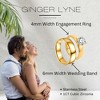 Sabrina Wedding Ring Set for Women Cz Stainless Steel Engagement Matching Band Ginger Lyne Collection - 4 of 4