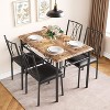 Farmhouse Wooden Dining Table Set for 4, Rectangular Kitchen Table with 4 Chairs, 5 Piece Small Table and Chairs Set - 4 of 4