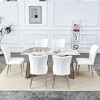 NicBex 5 PCS/7 PCS Sintered Stone Dining Table Set with Sliver Stainless Steel Butterfly Legs,4/6 PU Chairs for Kitchen/Apartment - 2 of 4