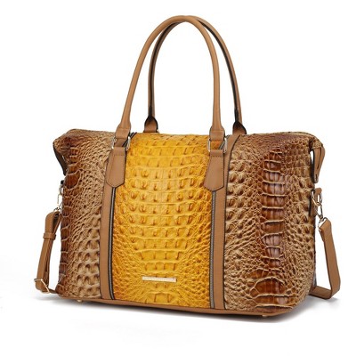 MKF Collection Raven Faux Crocodile-Embossed Women’s Duffle Bag by Mia K