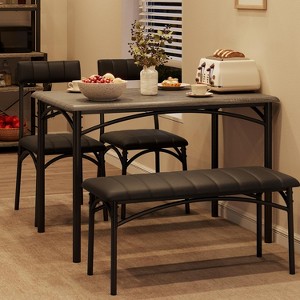 Dining Table Set for 4, Kitchen Table and Chairs for 4, Rectangular Kitchen Table Set with Upholstered Bench - 1 of 4