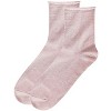 Memoi Women's Shimmer Roll Top Shortie Socks - 3 of 4
