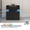 XIYUYEU 1 Set Nightstand with Adjustable LED Strip Light, Bedside Table with 2-drawers and 1 upper open space for Storage - 4 of 4