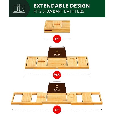 Royal Craft Wood Bathtub Tray Caddy - Thumbnail 5
