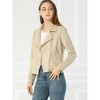 INSPIRE CHIC Women's Zip Up Faux Suede Biker Moto Jacket - 3 of 4