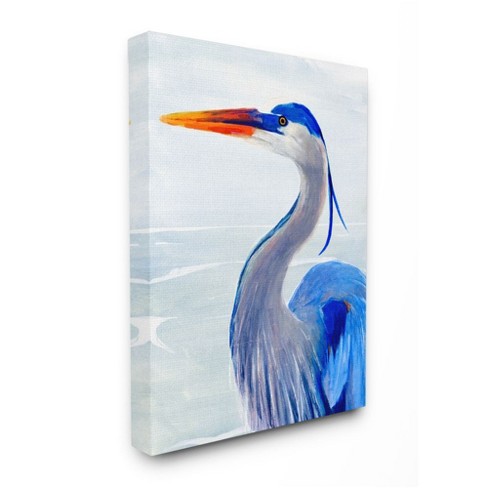 Stupell Industries Strong Blue Pelican In Water Aquatic Bird Portrait ...