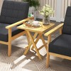 Tangkula Patio Folding Side Table w/X-shaped Legs Slatted Tabletop for Backyard Outdoor - 3 of 4