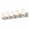 Soledad 5-Light Vanity Light - Brushed Gold Steel with White Glass Shades, Dimmable - 3 of 4