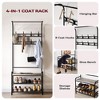 Hall Tree Shoe Bench for Entryway, Coat Rack Storage Bench, 4-in-1 Coat Tree with Storage Shelf and 8 Hooks for Small Spaces - 3 of 4