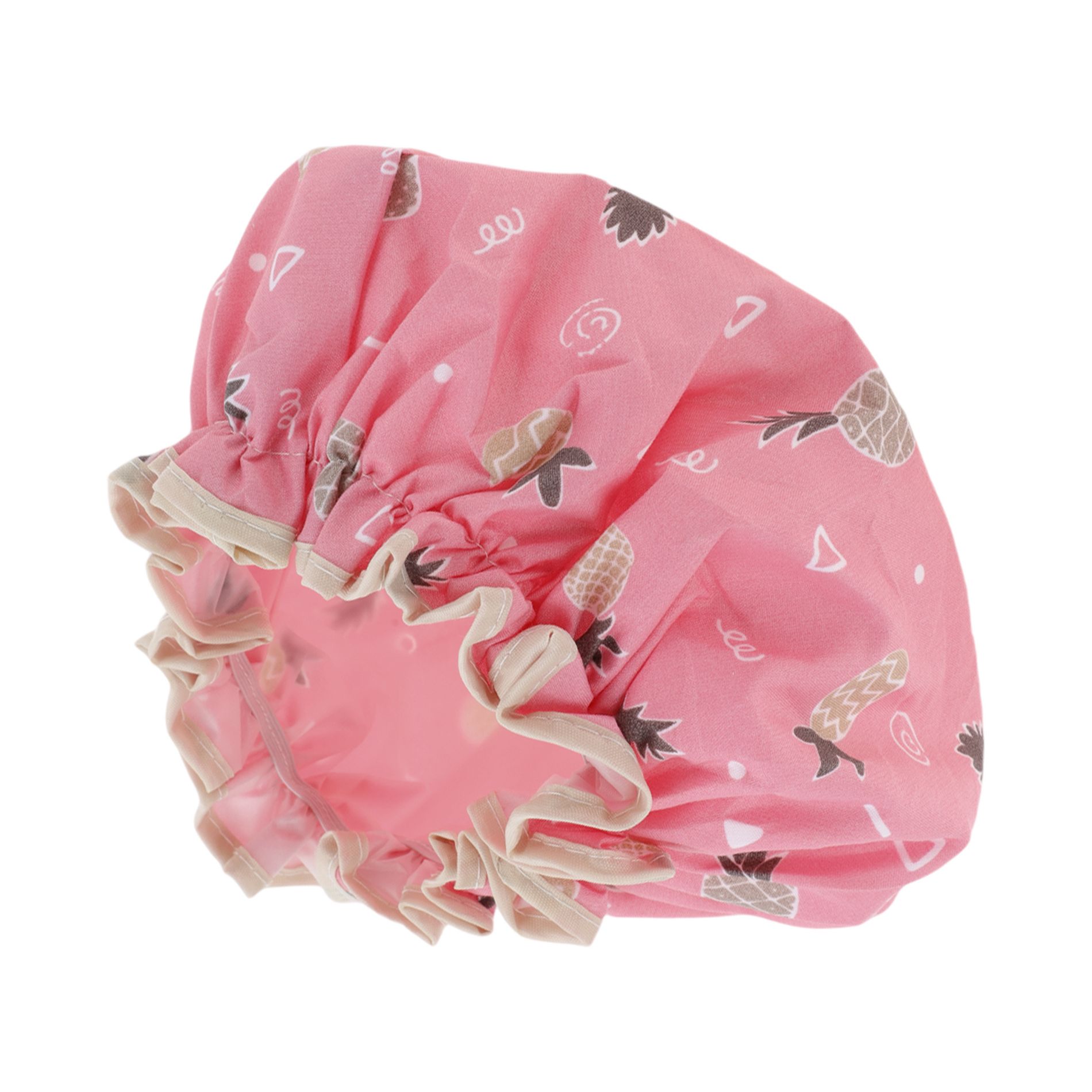 Unique Bargains Women's Pineapple Bath Cap Pink 1 Pc