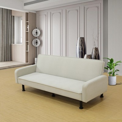 DOMETOUR Flannel Living Room Sofa Bed,  Morden Design Convertible Sofa Multi-function Leisure Sleeper Couch