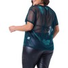 Agnes Orinda Women's Plus Size Short Sleeve Drop Shoulder Sheer Mesh Concert Carnival Tops - 4 of 4