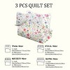 Boersma Red Floral Quilt 3 Pieces Microfiber Quilt Sets Lightweight Bedspreads Botanical Coverlets Quilt Bedding Set All Season Quilts Twin Size - 3 of 4