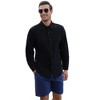 Men's Cotton Linen Sets 2 Piece Long Sleeve Beach Outfits Button Down Shirts and Shorts Casual Summer - 3 of 4