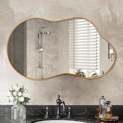 Ruso Weights Asymmetrical Aluminum Frame Wall Mirror