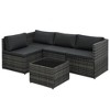 vidaXL Poly Rattan Patio Lounge Set, 5-Piece Set with Cushions, Weather-Resistant and Adjustable for Garden/Patio Use, Gray/Anthracite - 3 of 4