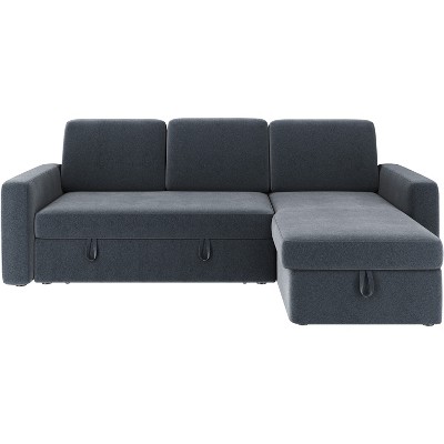 Yaheetech Convertible L-Shaped Sofa Bed with Chaise & USB & Type-C Ports