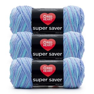 Red Heart Super Saver Yarn 3 Pack-Ocean - 1 of 4