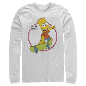 Men's The Simpsons Eat My Shorts Long Sleeve Shirt - 1 of 4