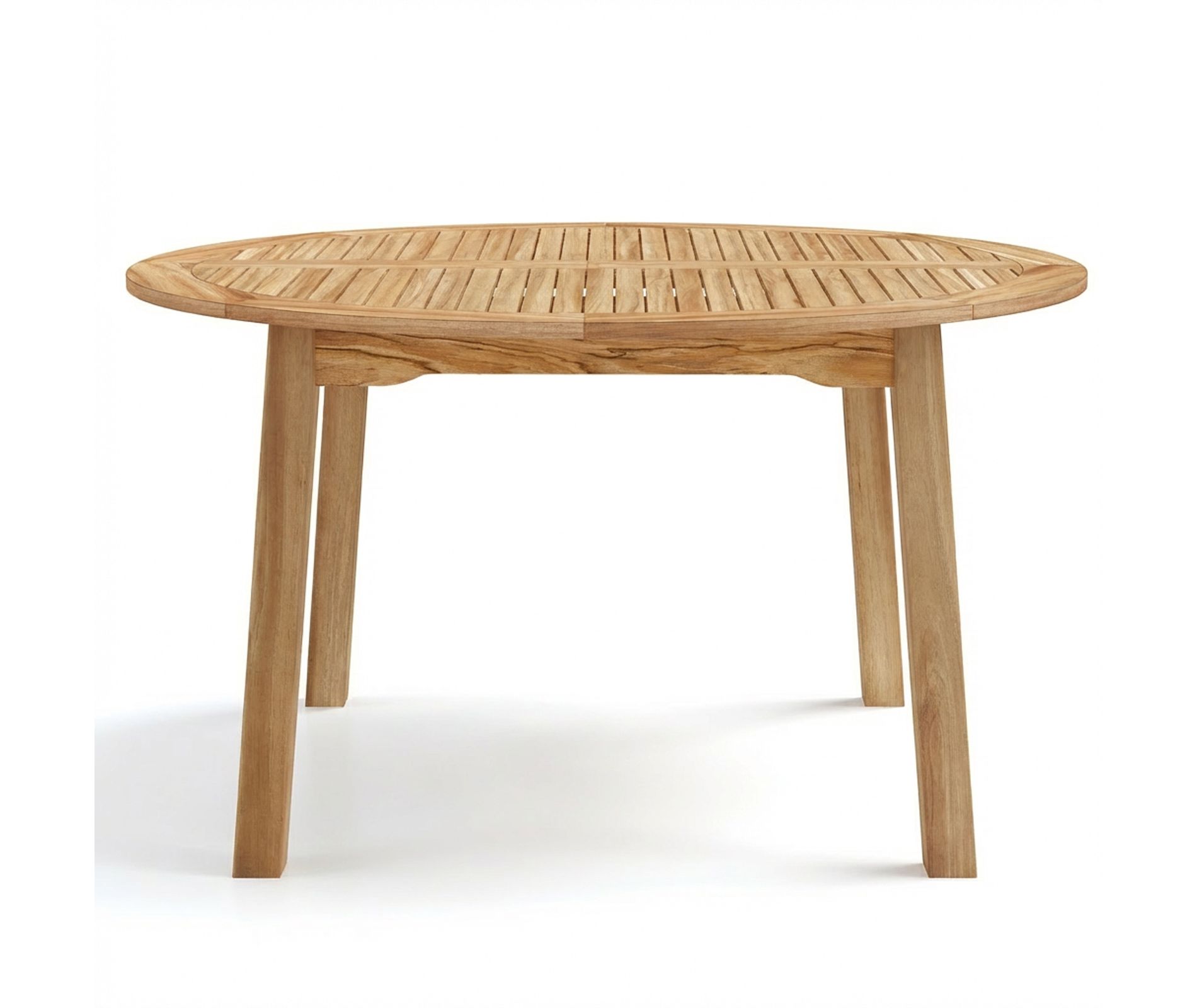 Gymax 53" Round Outdoor Patio Dining Table Made from Durable Acacia Wood w/ 2" Umbrella Hole for 4-6 People