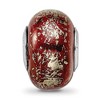 Black Bow Jewelry Dark Red w/Platinum Foil Ceramic & Sterling Silver Bead Charm, 14mm - 3 of 4