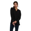 Canada Weather Gear Women’s Linen Long Sleeve Button-Down Shirt – Lightweight Casual Collared Top with Pocket - 4 of 4